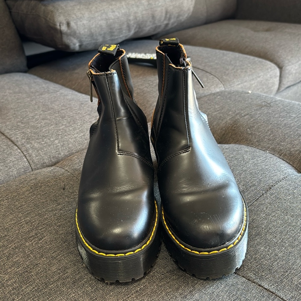 DrMartens black low rise platform booties